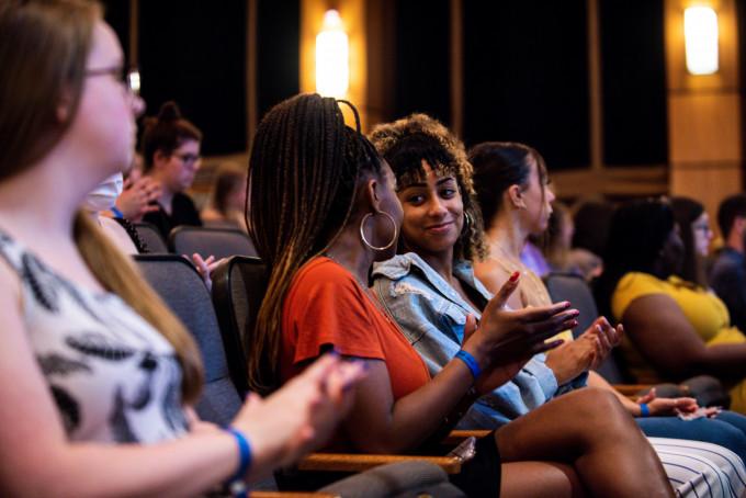 Image of audience during first-generation pinning ceremony.